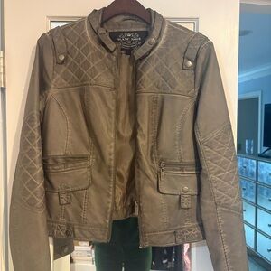 Blanc Noir Women's Leather Jacket - Gray